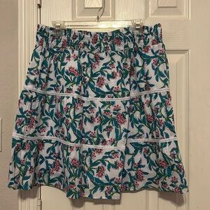 Elastic waist lined mini skirt